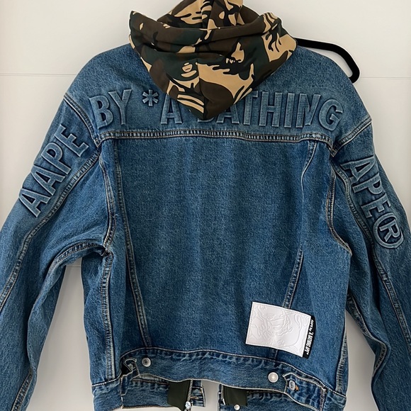 Aape by bathing ape denim jacket with camo hood - Picture 7 of 7